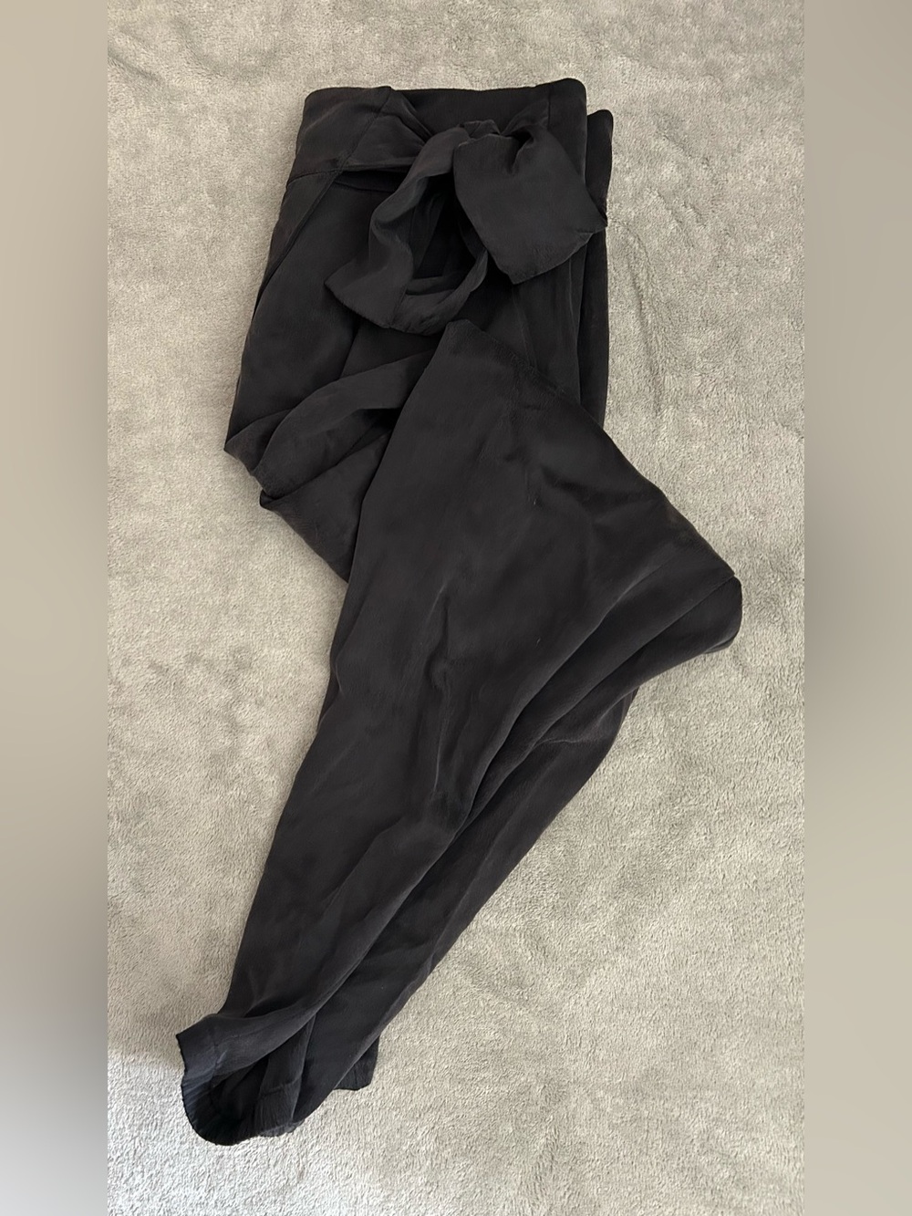 Tibi Black Tie-Waist Pants
